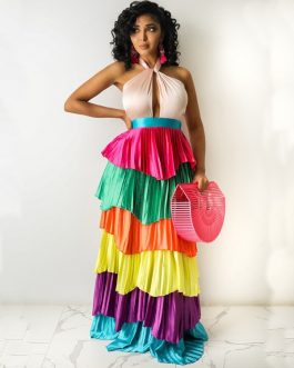 Echoine Colorful Pleated Ruffle