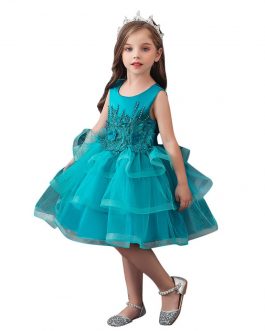 Floral Girls Princess Bridesmaid