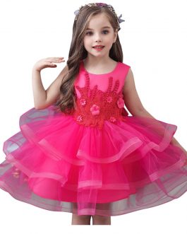 Floral Girls Princess Bridesmaid