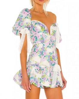 Asymmetric Off The Shoulder Sexy Lace Ruffled