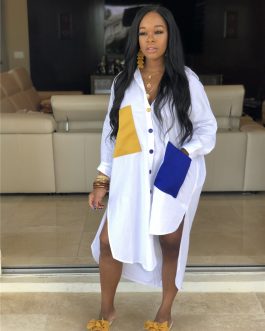 Adogirl Big Colorful Pockets Loose