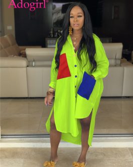 Adogirl Big Colorful Pockets Loose