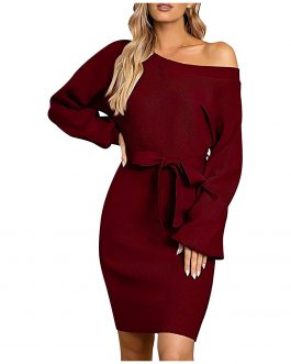 Casual Knitted Wrapped Hip Mini