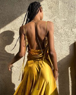 Gold Satin Patchwork Women