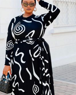 Plus Size Casual Black Dress