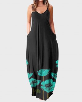 Casual Printed Loose Long Dress