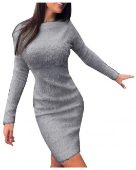 Knitted Sweater Dress Solid