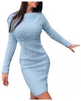 Knitted Sweater Dress Solid